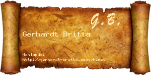 Gerhardt Britta névjegykártya